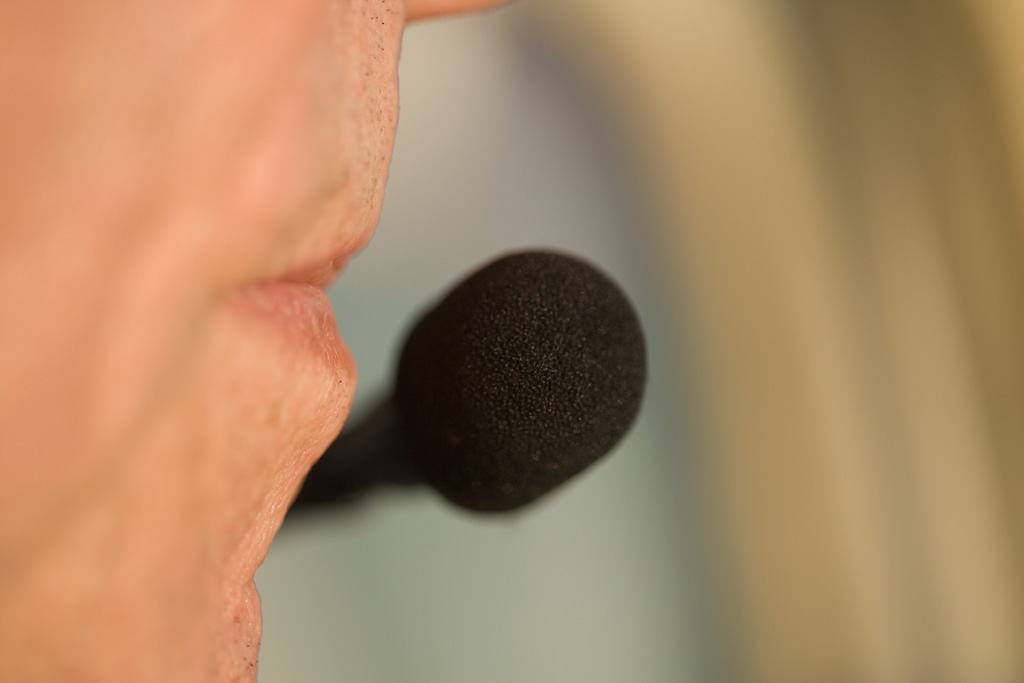 Radio microphone in Cessna