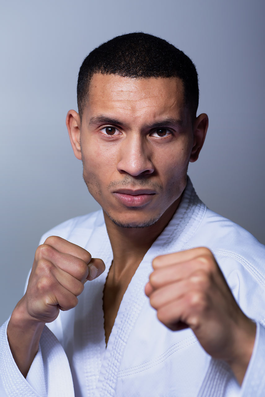 Portrait of karateka Yassine.