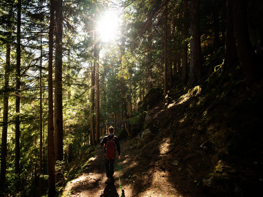 Me walking down towards ‘Les Tines’, a suburb of Chamonix, in the French Alps. Photo by Nicolien.