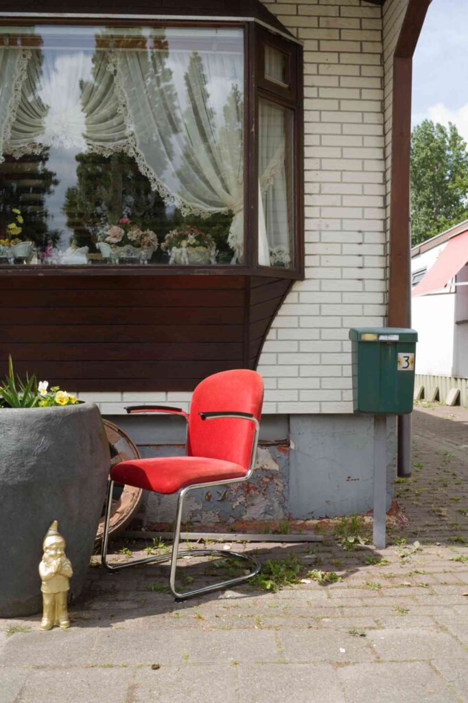 Gispen chair outside the trailer home